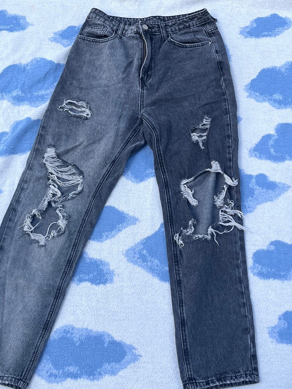 Dark grey ripped jeans